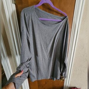 Nine West Heather Gray Long Sleeve Exercise Top